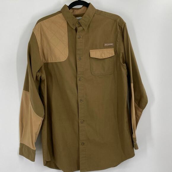 Columbia PHG Mens M Green Quilted Shoulder Hunting Shirt Shooting Omni Shield - Picture 1 of 12